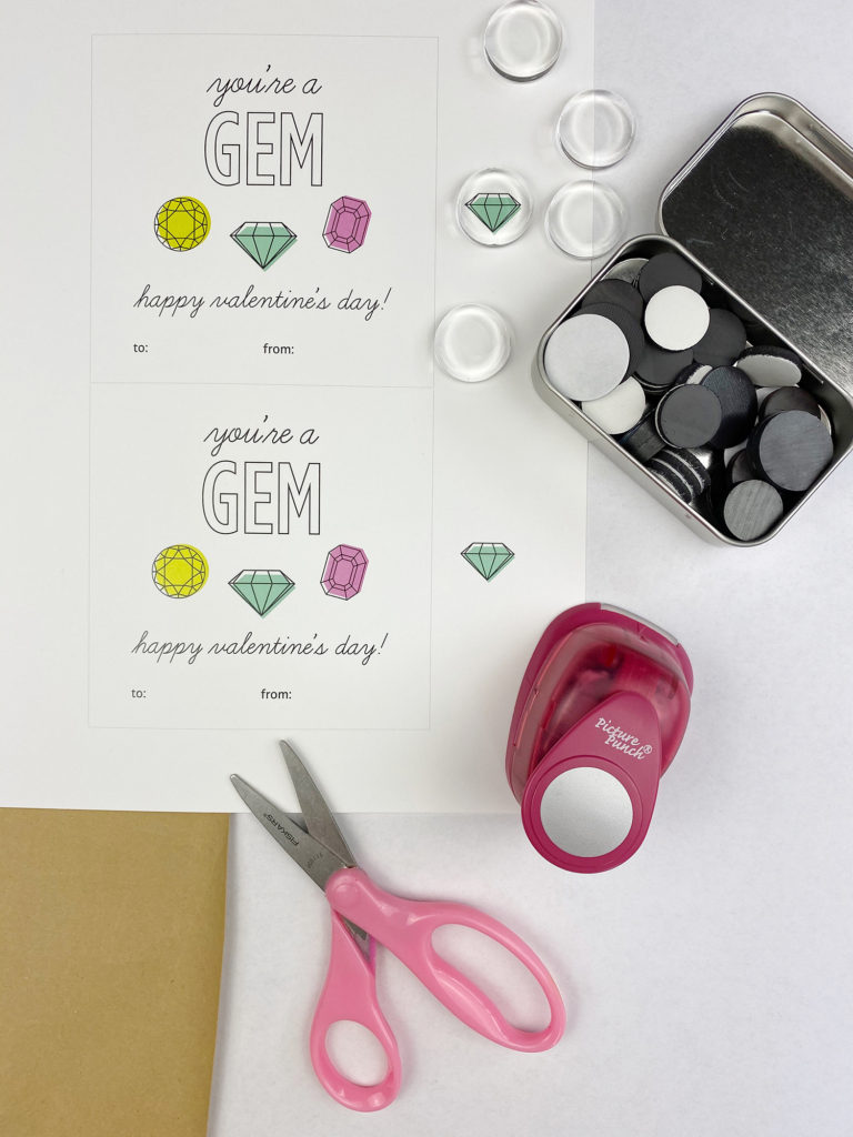 Seven FREE Valentine Printables - Gem Magnets