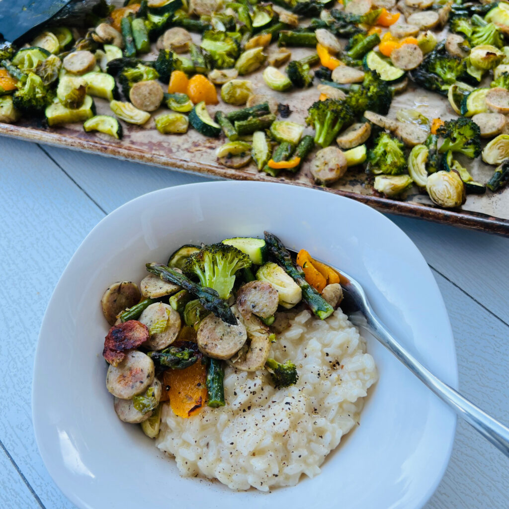 SHeet Pan Dinner with Instant Pot Risotto